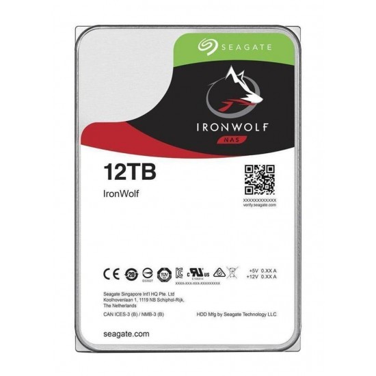 Хард диск SEAGATE IronWolf, 12TB, 256MB, 7200 rpm, SATA 6.0Gb/s, ST12000VN0008