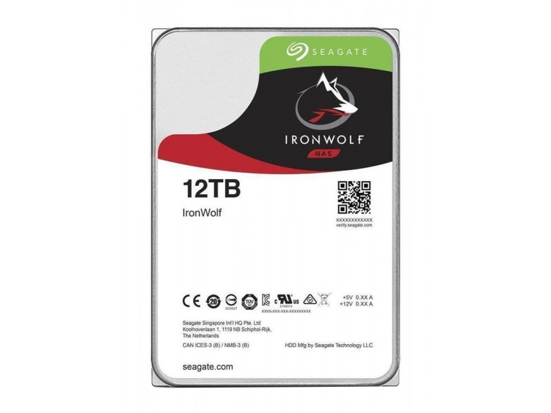 Хард диск SEAGATE IronWolf, 12TB, 256MB, 7200 rpm, SATA 6.0Gb/s, ST12000VN0008