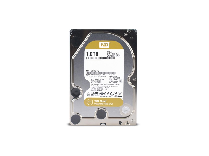 Хард диск WD Gold, 1TB, 7200rpm, 128MB, SATA 3, WD1005FBYZ