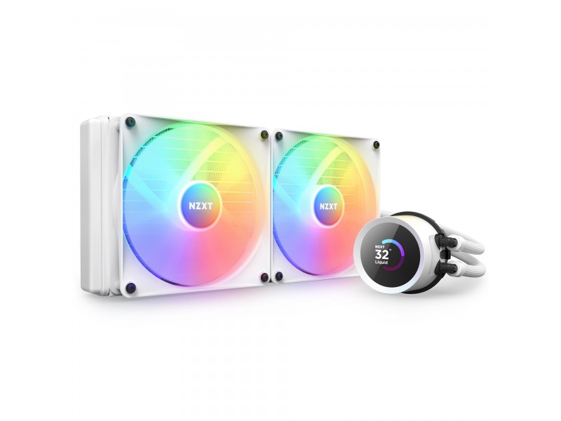 Охладител за процесор NZXT Kraken 280 RGB White, LCD Display