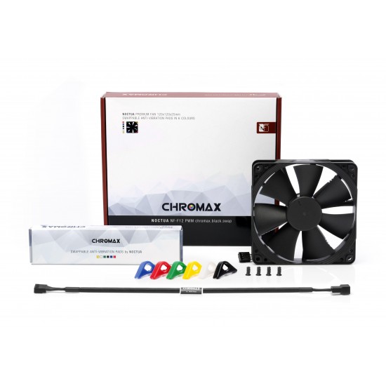 Вентилатор Noctua 120mm NF-F12 PWM Chromax.black.swap