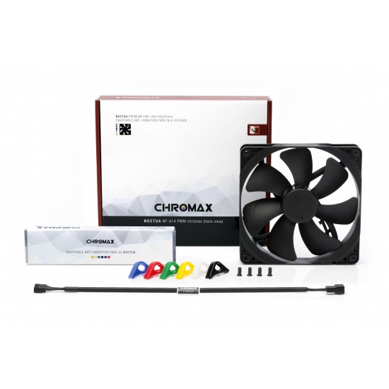 Вентилатор Noctua 140mm NF-A14 PWM Chromax.black.swap