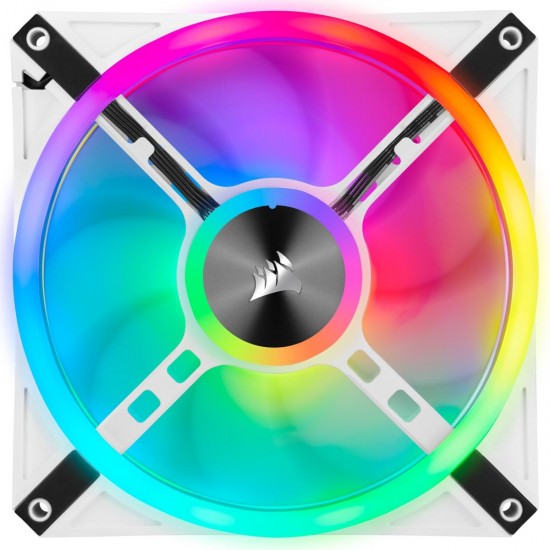 Вентилатори Corsair iCUE QL140 RGB PWM, 2 Fan комплект, Включен контролер Lightning Node CORE, Бял