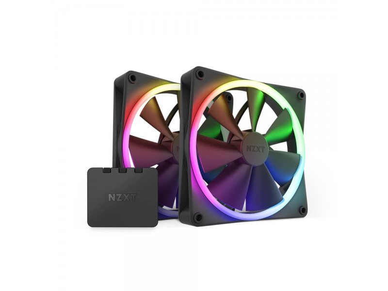 Комплект вентилатори NZXT F140 RGB Black 2 броя и NZXT RGB контролер
