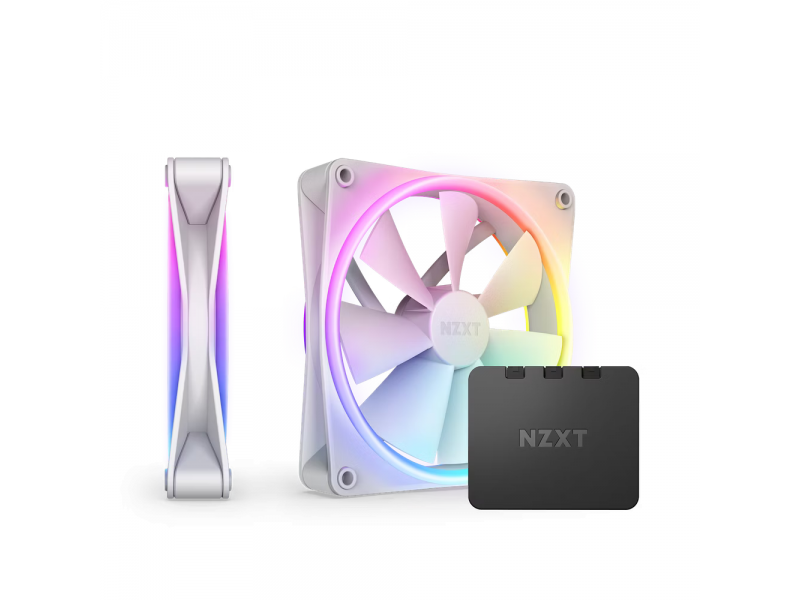 Комплект вентилатори NZXT F140 RGB Duo White 2 бр, RGB Контролер