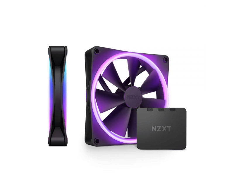 Комплект вентилатори NZXT F140 RGB Duo Black 2 бр, RGB Контролер