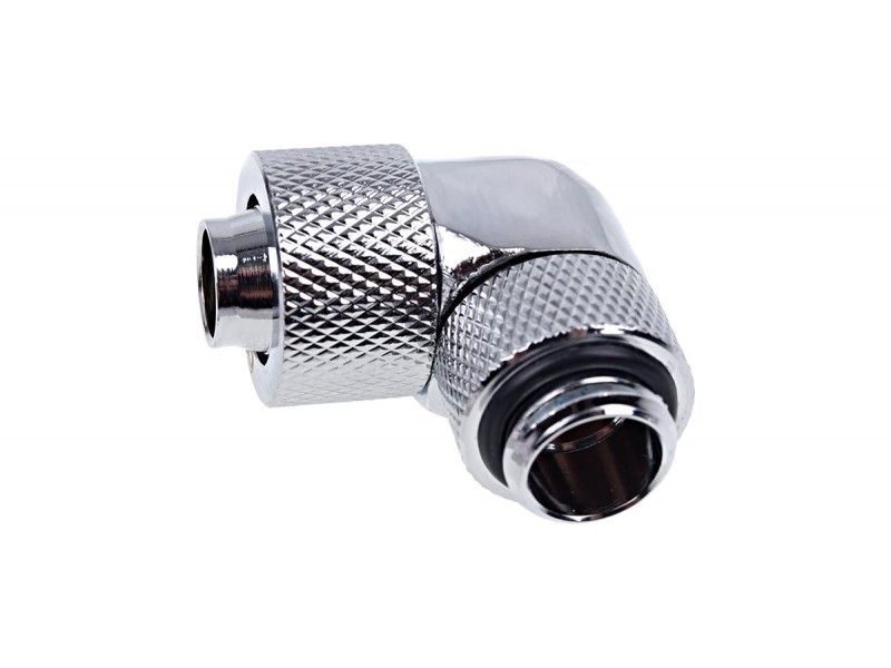 Фитинг Alphacool Eiszapfen, Удължител, 90°, 13/10mm, G1/4, Сребрист