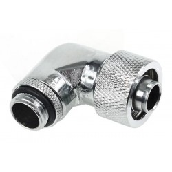 Компресионен фитинг Alphacool, 16/10 - G1/4, 90°, Въртящ се, Хром Компресионен фитинг Alphacool, 16/10 - G1/4, 90°, Въртящ се, Хром