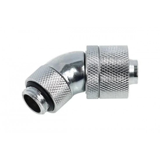 Компресионен фитинг Alphacool, 16/10 - G1/4, 45°, Въртящ се, Хром
