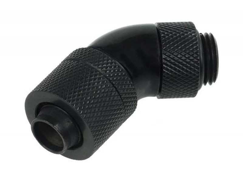 Компресионен фитинг Alphacool, 13/10 - G1/4, 45°, Въртящ се, Черен мат