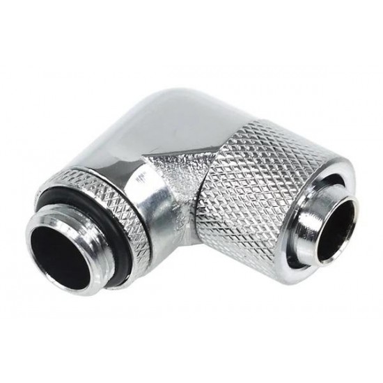 Компресионен фитинг Alphacool, 13/10 - G1/4, 90°, Въртящ се, Хром