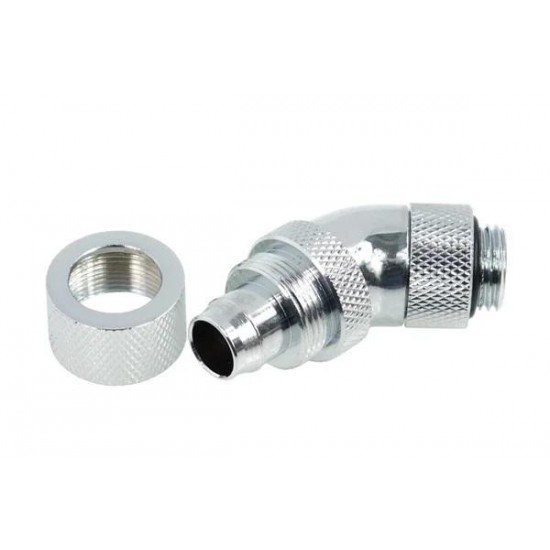 Компресионен фитинг Alphacool HF, 13/10 - G1/4, 45°, Въртящ се, Хром