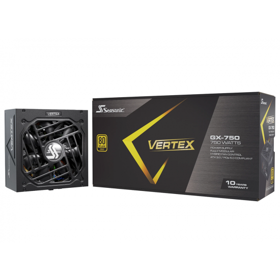 Захранващ блок SEASONIC VERTEX GX-750 750W, 80+ Gold PCIe 5.0, Fully Modular