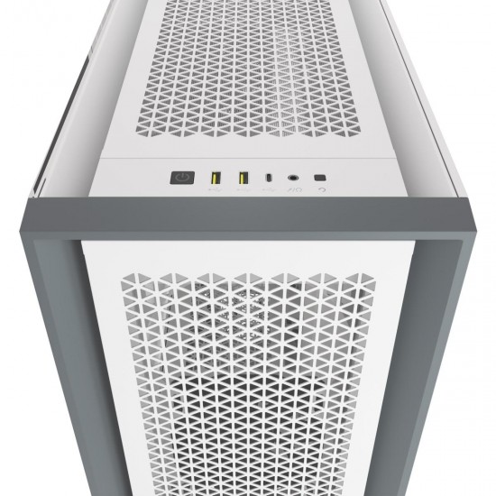 Кутия Corsair 5000D Airflow Mid Tower, Tempered Glass, Бяла