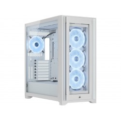 Кутия Corsair iCUE 5000X RGB QL Edition Mid Tower, Tempered Glass, Бяла