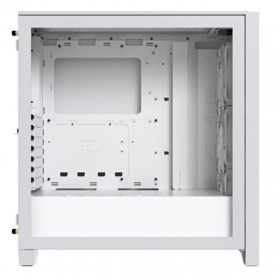 Кутия Corsair iCUE 4000D RGB Airflow Mid Tower, Tempered Glass, Бяла