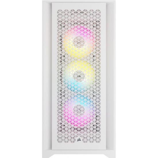 Кутия Corsair iCUE 5000D RGB Airflow Mid Tower, Tempered Glass, Бяла