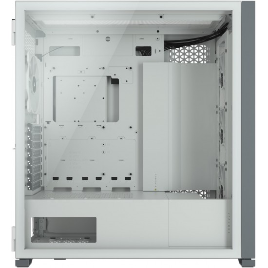 Кутия Corsair iCUE 7000X RGB Full Tower, Tempered Glass, Бяла