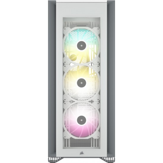 Кутия Corsair iCUE 7000X RGB Full Tower, Tempered Glass, Бяла
