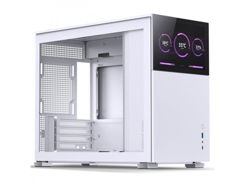 Кутия Jonsbo D31 Screen TG, mATX, Бял