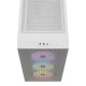 Кутия Corsair 3000D RGB Airflow Mid Tower, Tempered Glass, Бял