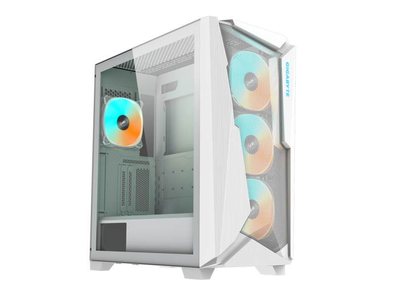 Кутия Gigabyte C301 WHITE V2, Tempered Glass, Mid-Tower, RGB Fusion 