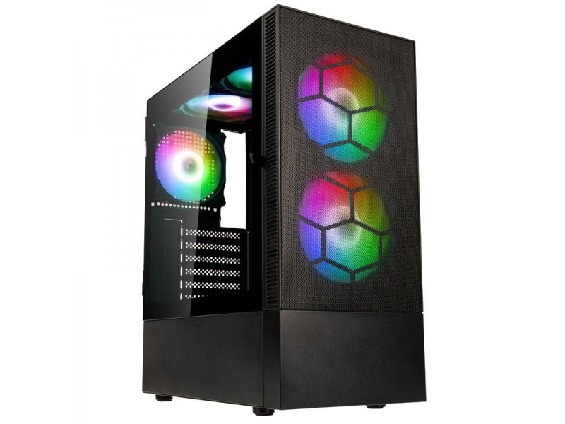 Кутия Kolink Observatory MX Mesh ARGB TG Mid-Tower, Черна
