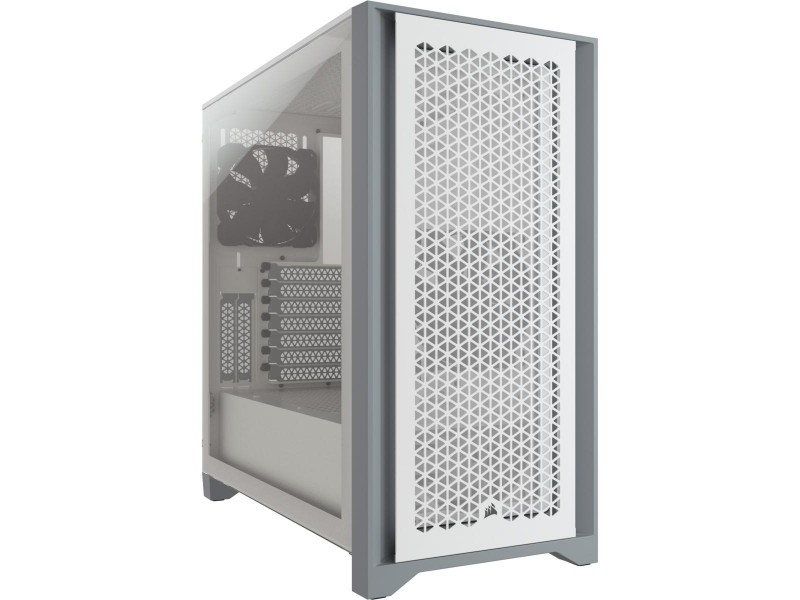 Кутия Corsair 4000D Airflow Mid Tower, Tempered Glass, Бяла