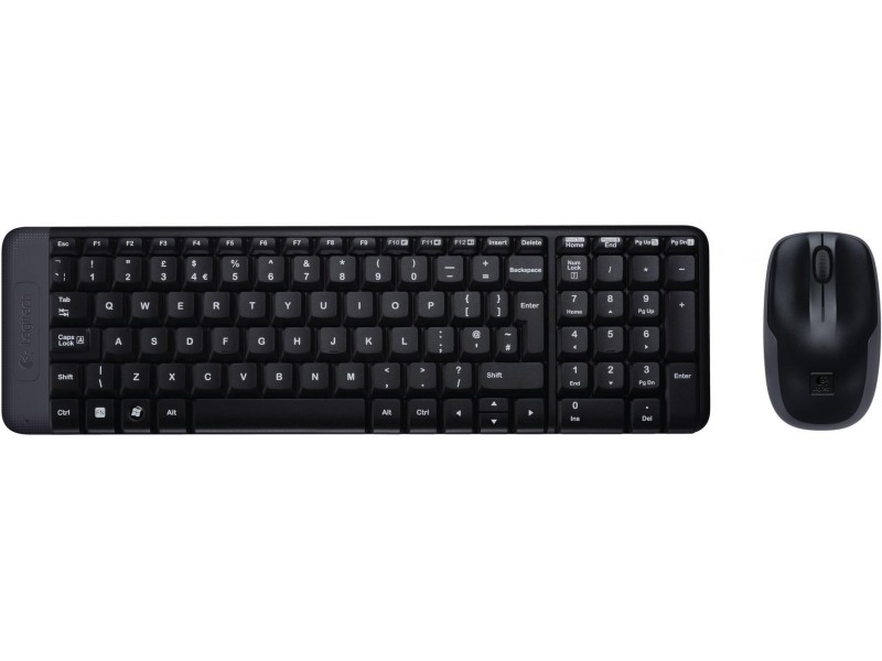 Kомплект безжични клавиатура с мишка Logitech MK220, Черна