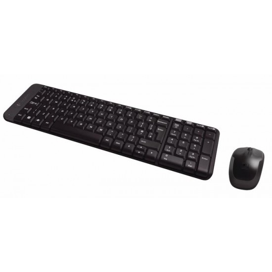 Kомплект безжични клавиатура с мишка Logitech MK220, Черна