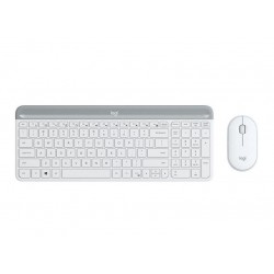 Kомплект безжични клавиатура с мишка Logitech MK470, Бяла