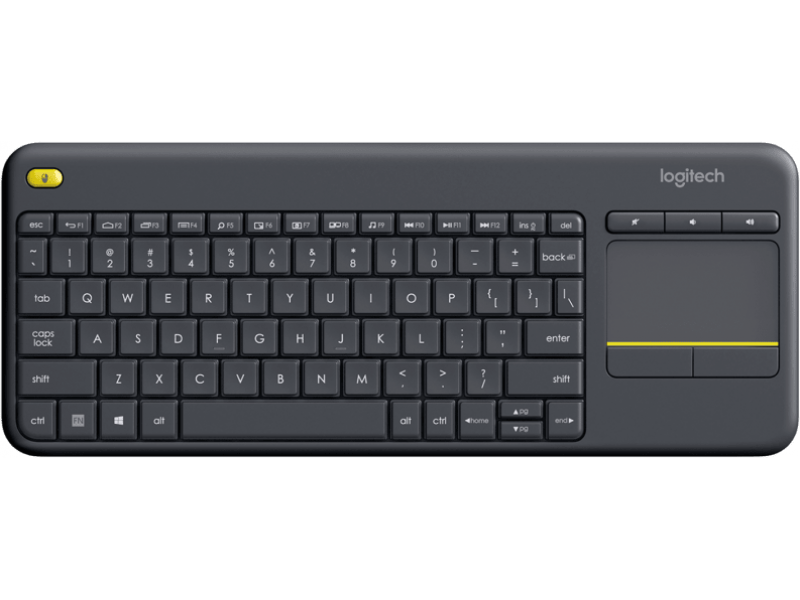 Клавиатура Logitech Wireless Touch K400 Plus, Черна