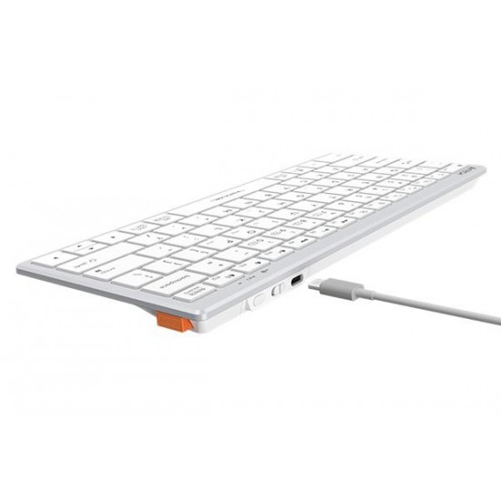 Безжична клавиатура A4TECH FBX51C FStyler Grayish White, Bluetooth, 2.4 GHz, USB-C, Кирилизирана, Бял
