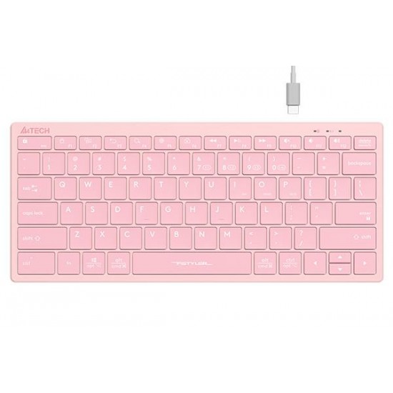 Безжична клавиатура A4TECH FBX51C FSTyler Baby pink, Bluetooth, 2.4 GHz, USB-C, Кирилизирана, Розов