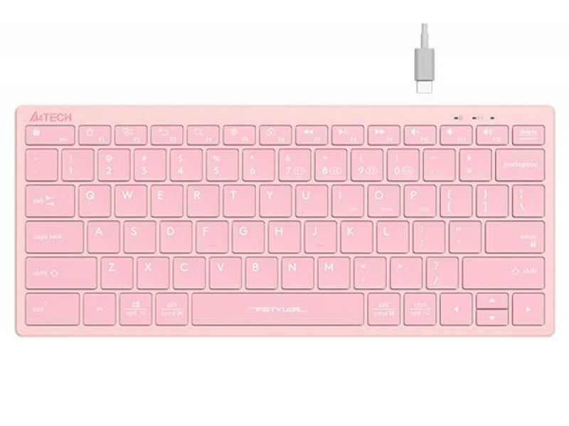 Безжична клавиатура A4TECH FBX51C FSTyler Baby pink, Bluetooth, 2.4 GHz, USB-C, Кирилизирана, Розов