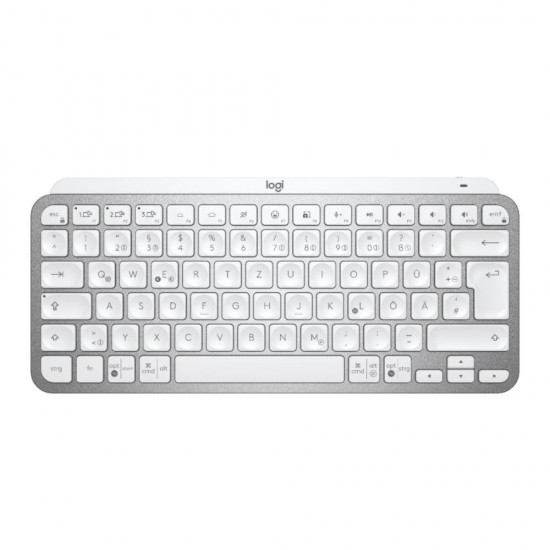 Безжична клавиатура Logitech MX Keys Mini, Bluetooth, USB-C, Pale Grey