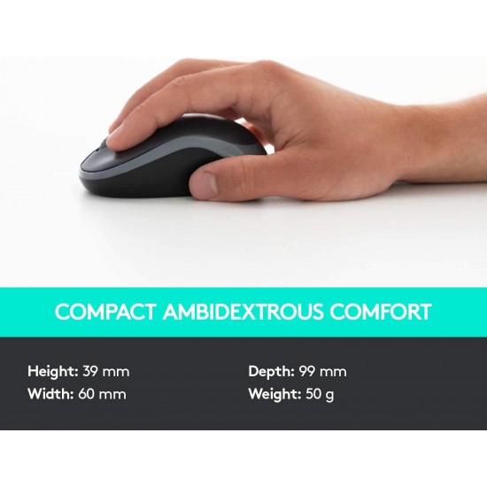 Kомплект клавиатура с мишка Logitech MK330, Безжичен, 2.4 GHz, Черен