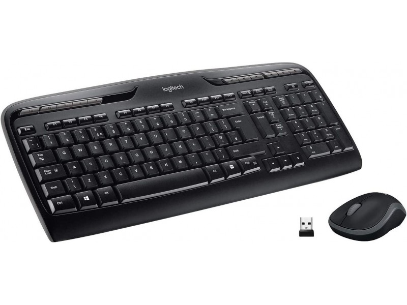 Kомплект клавиатура с мишка Logitech MK330, Безжичен, 2.4 GHz, Черен