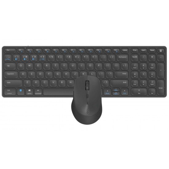 Комплект клавиатура и мишка RAPOO 9700M, Multi mode, Bluetooth, 2.4Ghz, Безжичен, Тъмносив