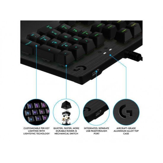 Геймърска механична клавиатура Logitech G512 GX Brown Tactile суичове