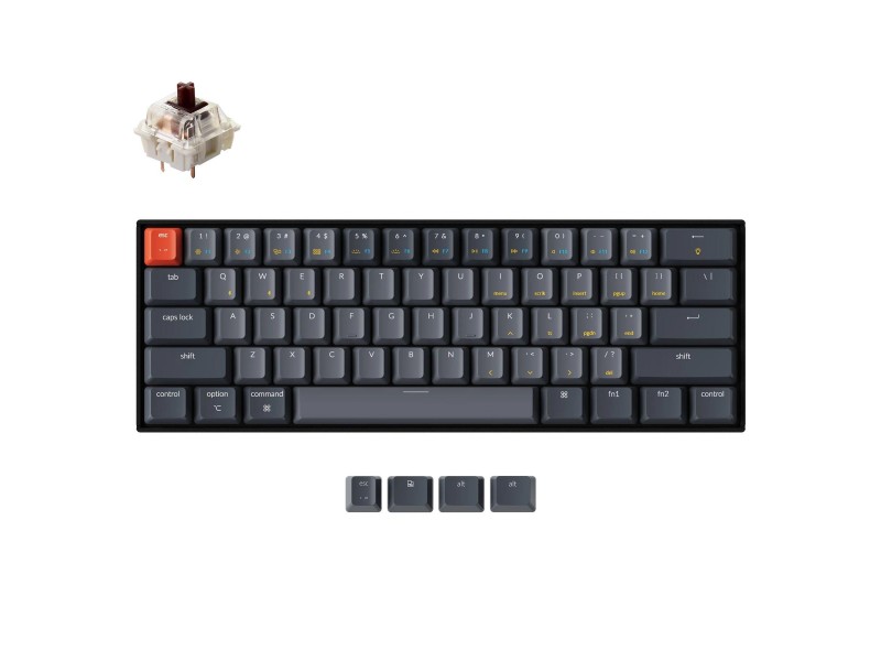 Геймърска Механична клавиатура Keychron K12 Hot-Swappable 60% Gateron Brown Switch White LED ABS