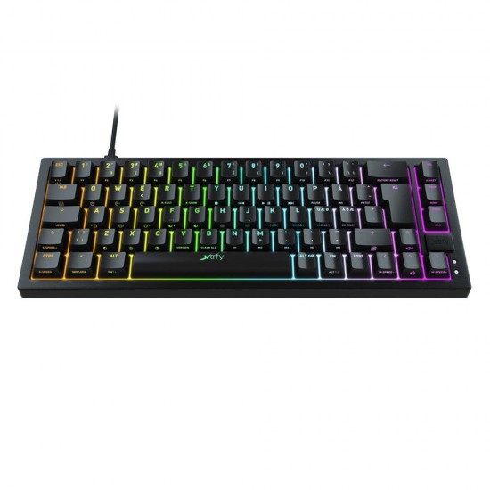 Геймърскa механична клавиатура XTRFY K5, 65% Hotswap, RGB, US Layout Kailh Red, Черен