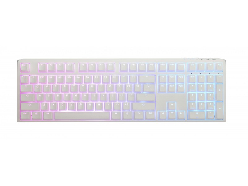 Геймърскa механична клавиатура Ducky One 3 Pure White Full Size Hotswap Cherry MX Brown, RGB, PBT Keycaps