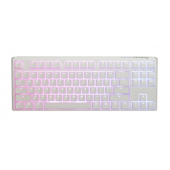 Геймърскa механична клавиатура Ducky One 3 Pure White TKL Hotswap Cherry MX Silver, RGB, PBT Keycaps