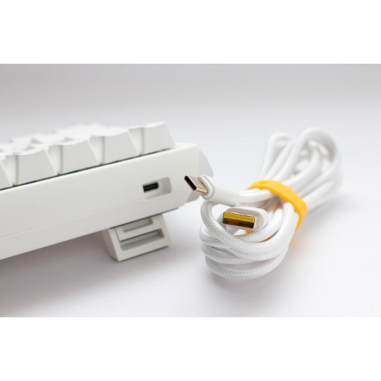 Геймърскa механична клавиатура Ducky One 3 Pure White SF 65%, Hotswap Cherry MX Clear, RGB, PBT Keycaps