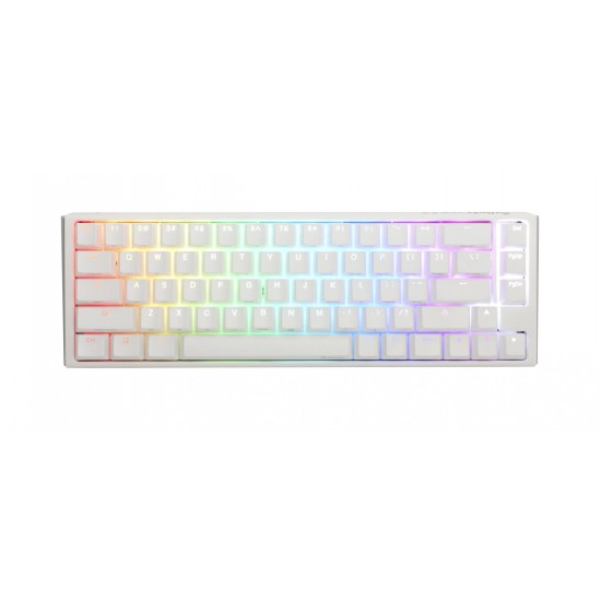 Геймърскa механична клавиатура Ducky One 3 Pure White SF 65%, Hotswap Cherry MX Clear, RGB, PBT Keycaps