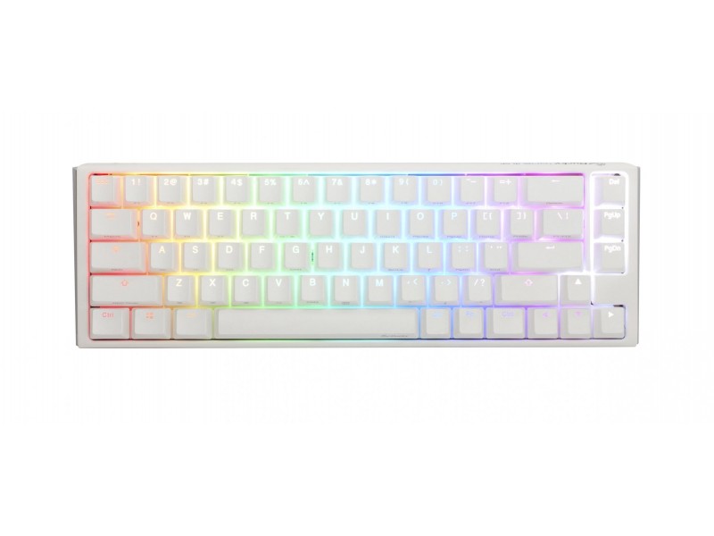 Геймърскa механична клавиатура Ducky One 3 Pure White SF 65%, Hotswap Cherry MX Clear, RGB, PBT Keycaps