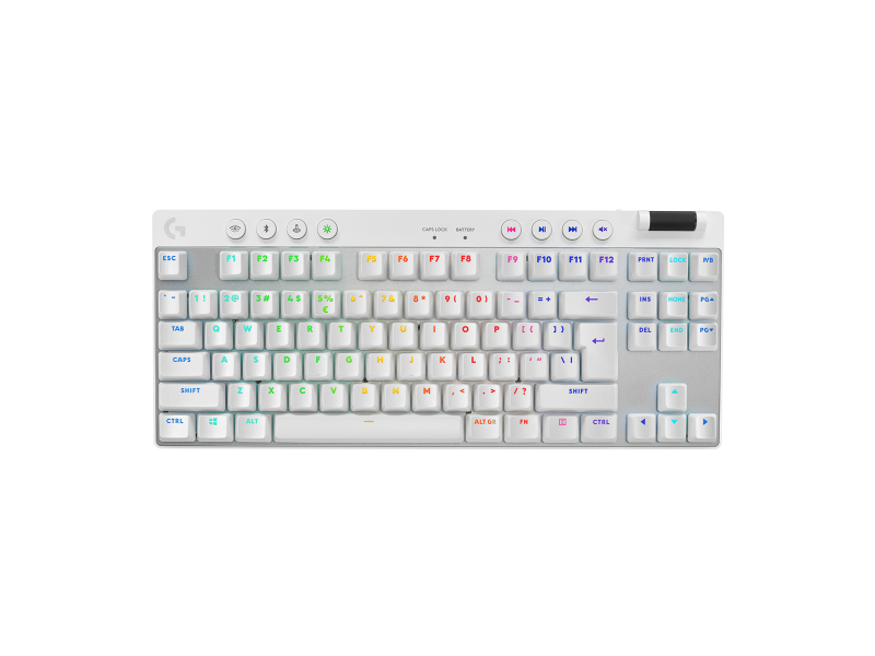 Геймърска механична клавиатура Logitech G Pro X TKL White Lightspeed Tactile Switch