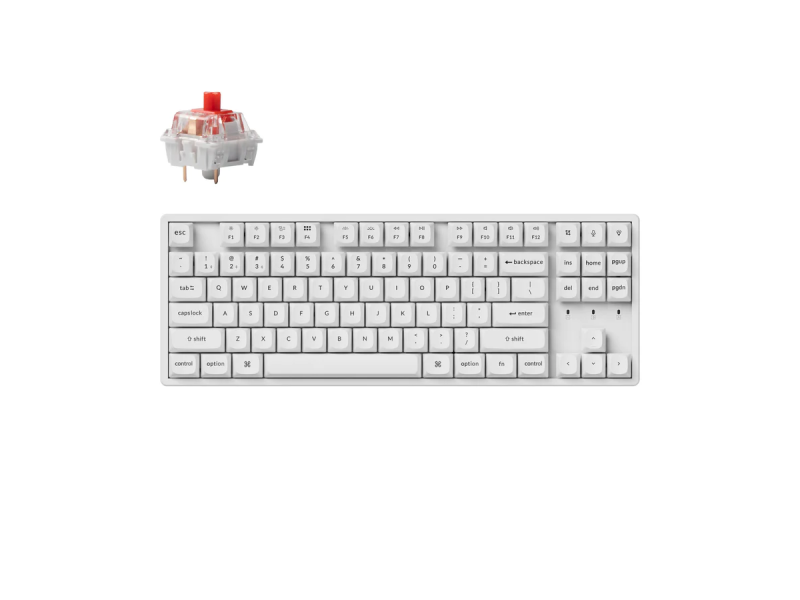 Геймърска механична клавиатура Keychron K8 Pro White QMK/VIA TKL K Pro(Hot Swappable) Red Switch RGB Backlight Alluminium Frame
