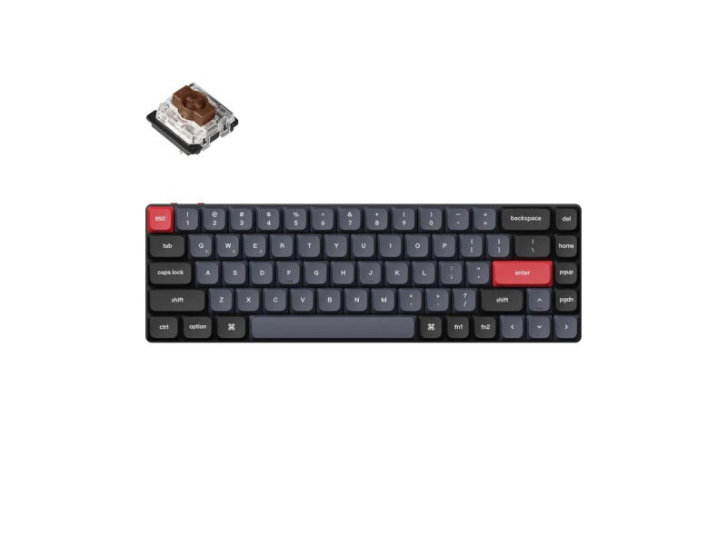 Геймърска Механична клавиатура Keychron K7 Pro QMK/VIA 65% Hot-Swappable Low Profile Gateron Brown Switch RGB Backlight